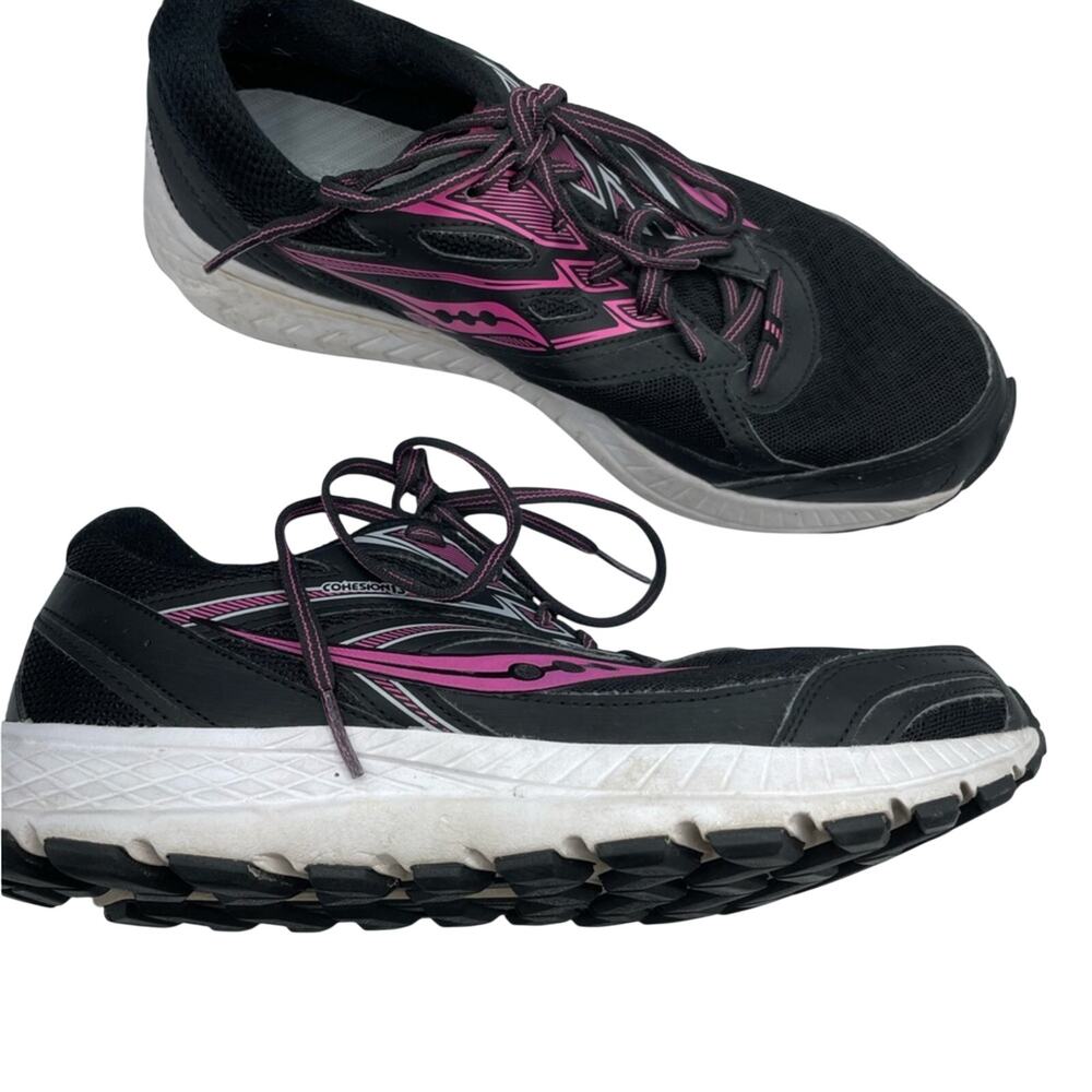 Saucony Cohesion 13 Black & Hot Pink Womens Running Shoes Sneakers 8.5 Athletic